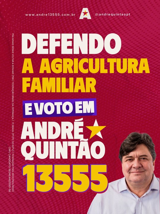 Defendo a agricultura familiar e voto em Andr&eacute; Quint&atilde;o 13555